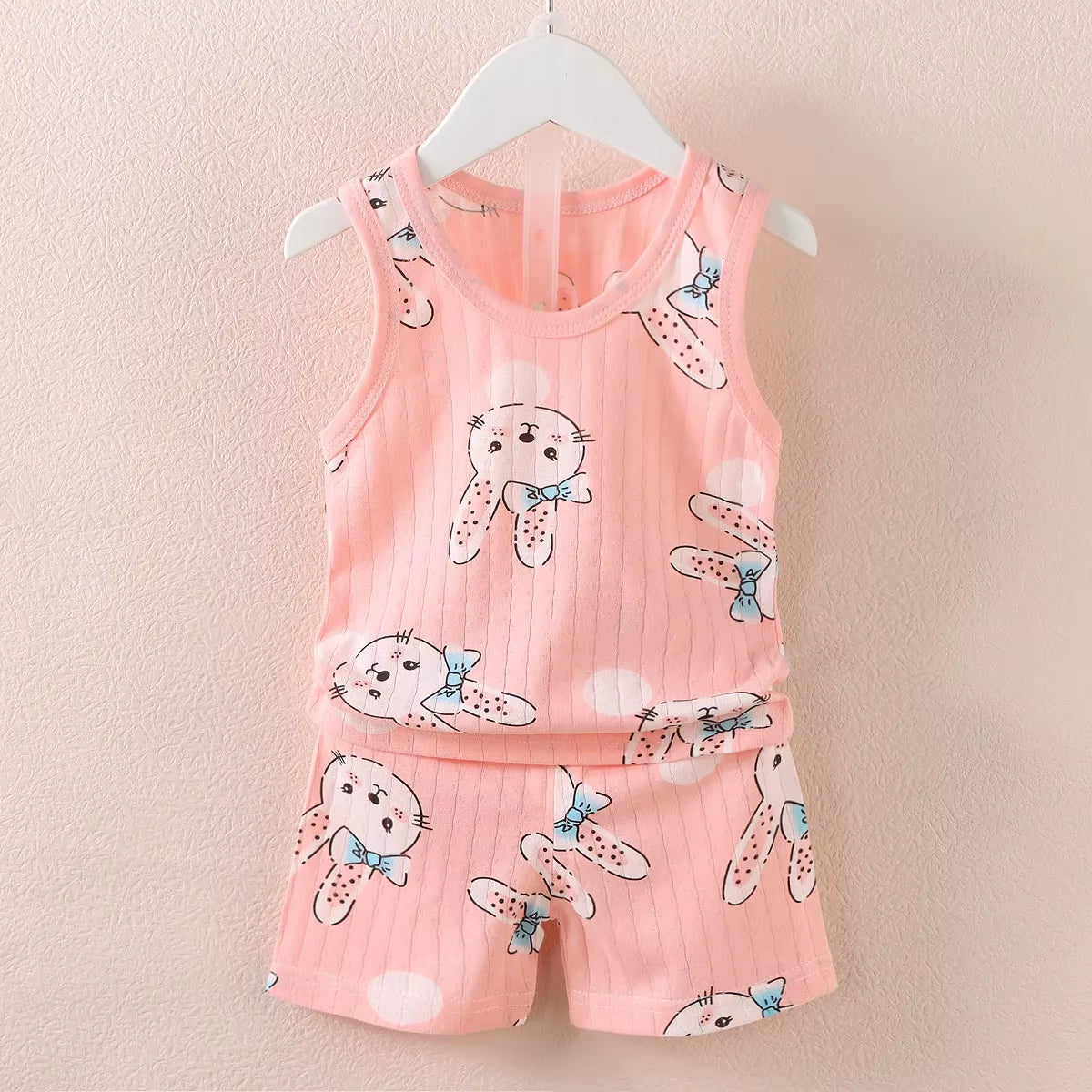 Mother Kids Clothes Baby Cotton Print Children'S Clothing T-Shirt Vest Tops Shorts Sets Boys Girls Cute Breathable Summer