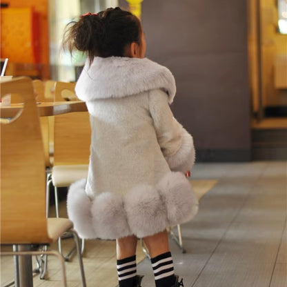Baby Kids Clothes Girls Jacket 2023 Winter Fashion Solid Faux Mink Fox Fur Coat for Teen Girl Soft Warm Children'S Clothing