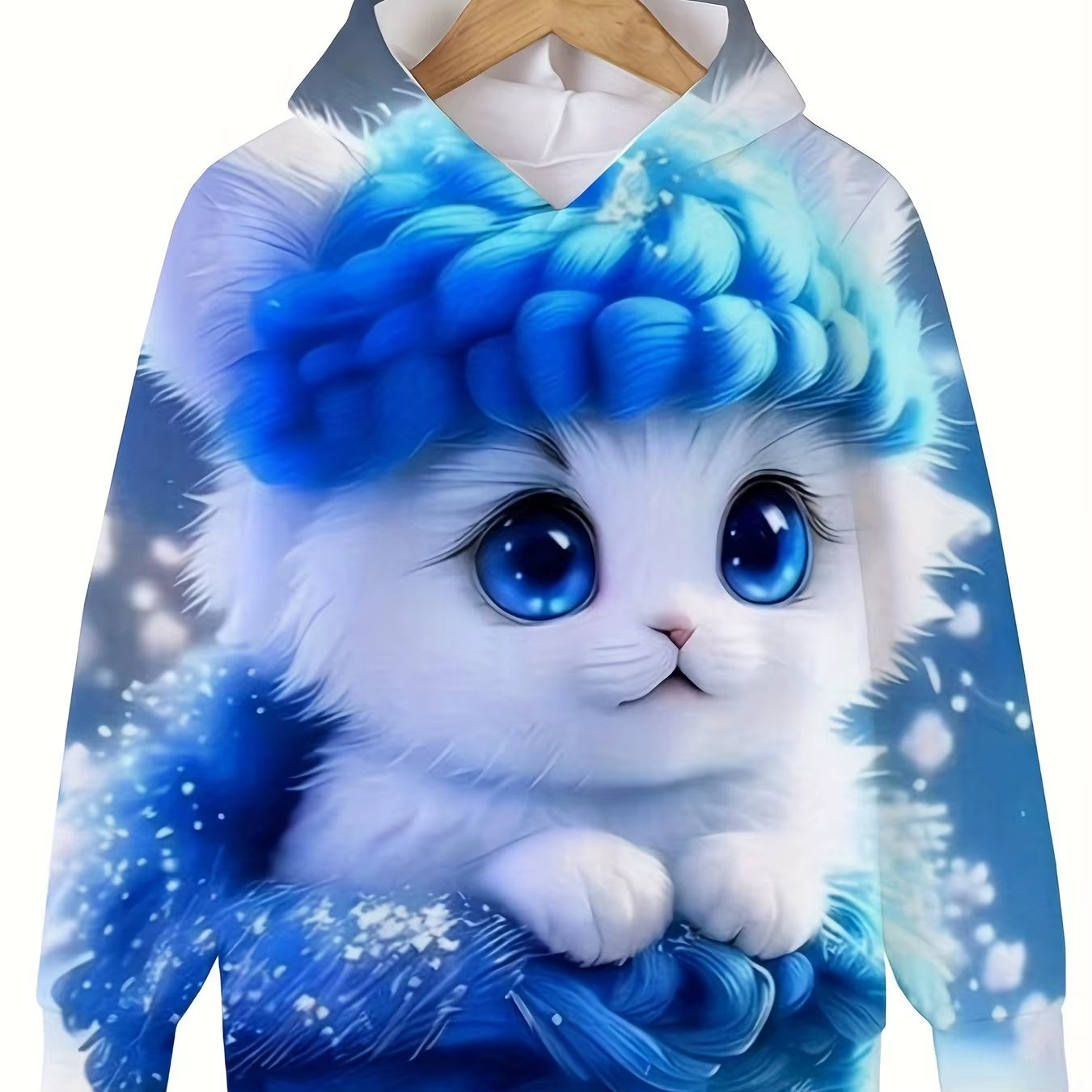 Children'S Clothing Hoodies Girls Clothes Long Sleeve Cute Cat Print Casual Kid Summer Autumn Clothes Kids Clothes Outdoor Tops