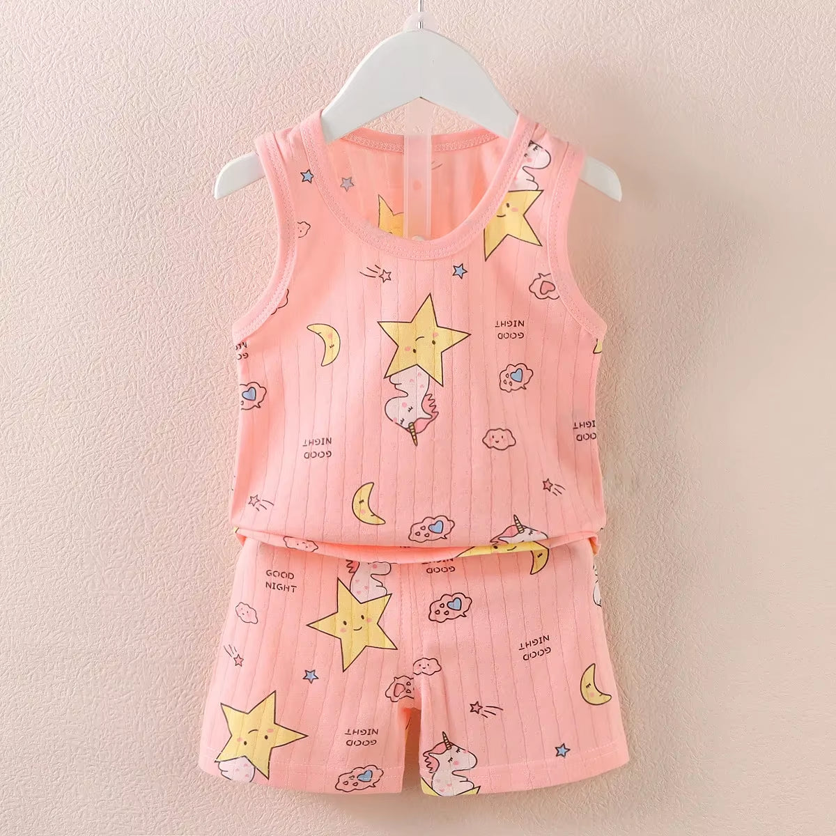 Mother Kids Clothes Baby Cotton Print Children'S Clothing T-Shirt Vest Tops Shorts Sets Boys Girls Cute Breathable Summer