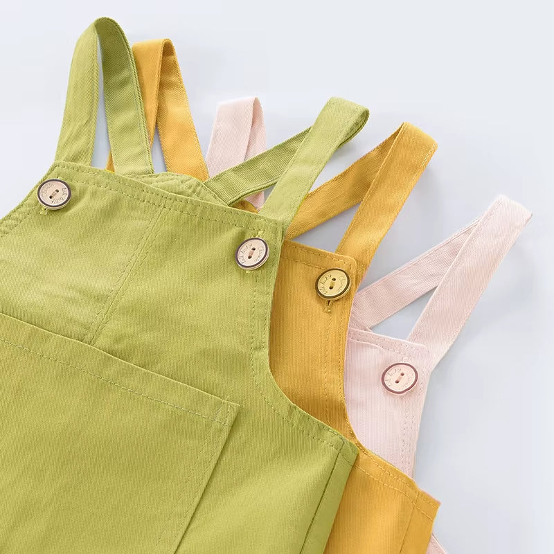 Baby Girls Solid Cotton Overalls 2024 New Kids Overalls Bib Pants Infant Jumpsuit Autumn Children'S Clothing Boys Outfits 1-5Yrs