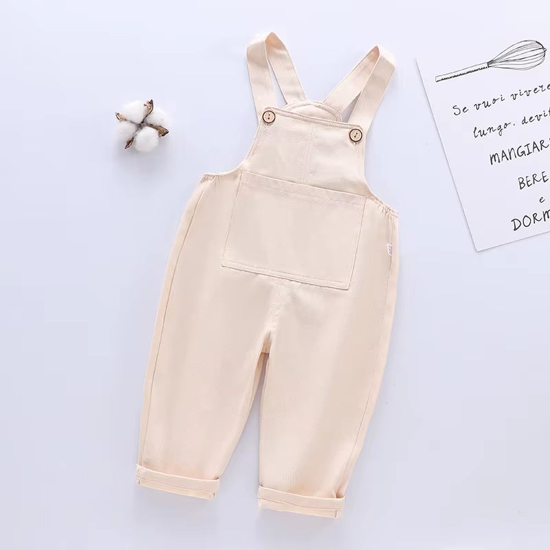Baby Girls Solid Cotton Overalls 2024 New Kids Overalls Bib Pants Infant Jumpsuit Autumn Children'S Clothing Boys Outfits 1-5Yrs