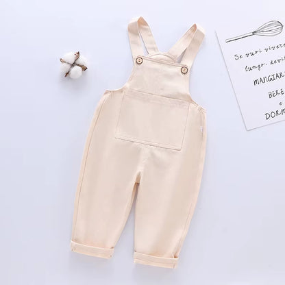 Baby Girls Solid Cotton Overalls 2024 New Kids Overalls Bib Pants Infant Jumpsuit Autumn Children'S Clothing Boys Outfits 1-5Yrs