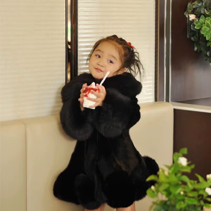 Baby Kids Clothes Girls Jacket 2023 Winter Fashion Solid Faux Mink Fox Fur Coat for Teen Girl Soft Warm Children'S Clothing