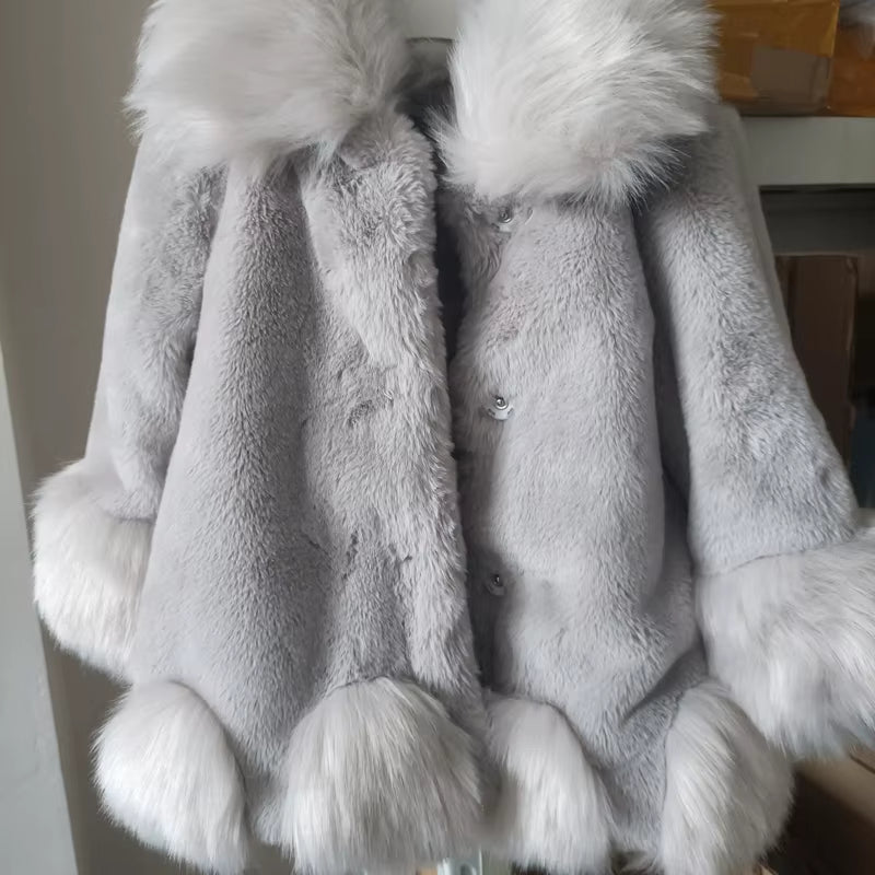 Baby Kids Clothes Girls Jacket 2023 Winter Fashion Solid Faux Mink Fox Fur Coat for Teen Girl Soft Warm Children'S Clothing